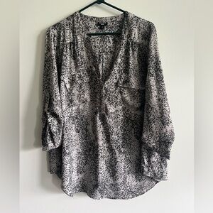 Plus Size Black and Gray Women's Blouse
